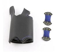 Coprivolante Coprivolante per auto in microfibra nera per Peugeot 308 2014 2015 2016 2017 2018 2019 2020.(Blue Thread)