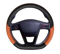 Coprivolante Coprivolante Volante Auto Tessuto Antiscivolo Camoscio Per Sedile Per Leon Per Cupra R Per Leon ST FR(Arancione rotondo)