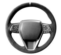 Coprivolante Cucito a Mano, Adatto per Toyota Camry Avalon Corolla Crown RAV4 (Strisce Bianche)