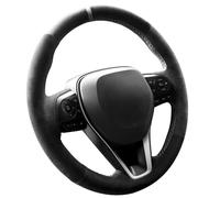 Coprivolante Cucito a Mano, Adatto per Toyota Corolla RAV4 Camry Avalon Venza (Strisce Bianche)