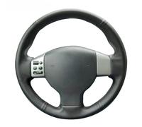 Coprivolante cucito a mano, antiscivolo e traspirante in fibra ultra fine avvolto con cuciture, per Nissan Tiida 2004-2010 Sylphy 2006-2011 Versa 2007-2011 (filo bianco)