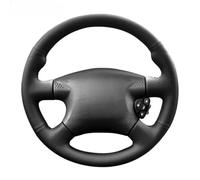 Coprivolante cucito a mano, antiscivolo e traspirante in fibra ultra fine avvolto con cuciture, per Nissan Almera 2000-2003 (filo rosso)