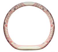 Coprivolante da 38 cm, in lino traspirante con design a elefante, anello interno in gomma antiscivolo, adatto per il montaggio nella maggior parte dei veicoli (D)