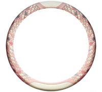 Coprivolante da 38 cm, in lino traspirante, con design a elefante, anello interno in gomma antiscivolo, adatto per il montaggio nella maggior parte dei veicoli (A)