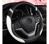 Coprivolante da donna in pelle, universale, per auto, 38,1 cm, colore: bianco