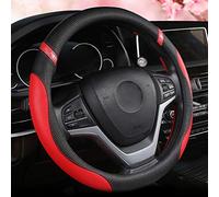 Coprivolante da donna in pelle, universale, per auto, 38,1 cm, rosso