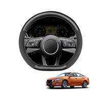 Coprivolante di Volante Auto in Fibra di Carbonio D-Forma per Sentra/Bluebird/Sylphy B18 N16 2020-2023 Antiscivolo Traspirante Accessori Nero Opaco,Matte+Suede