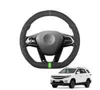 Coprivolante di Volante Auto in Pelle Scamosciata D-Forma per Glory S560 2018+ Antiscivolo Traspirante Accessori Nero,F-Green