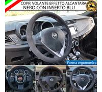 COPRIVOLANTE EFFETTO CAMOSCIO CON INSERTO BLU PER DACIA SPRING MK2