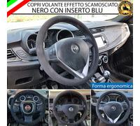COPRIVOLANTE EFFETTO CAMOSCIO CON INSERTO BLU PER RENAULT SAFRANE