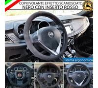 COPRIVOLANTE EFFETTO CAMOSCIO CON INSERTO ROSSO PER DAIHATSU CUORE VI