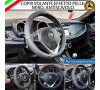 COPRIVOLANTE EFFETTO PELLE NERO ANTISCIVOLO ERGONOMICO PER KIA RIO 2