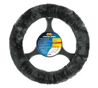 Comfort Wheel, coprivolante elasticizzato in vera pelliccia Antracite Ø 36-42 cm