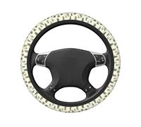 Coprivolante elasticizzato universale con motivo semplice succulente su piastrelle color crema, 38 cm, antiscivolo, traspirante, per SUV e camion