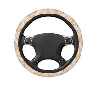 Coprivolante elasticizzato universale con venature color pesca e oro pallido, 38 cm, antiscivolo, traspirante, per SUV e camion