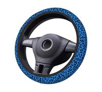Coprivolante elasticizzato universale da 15 pollici con stampa leopardata blu e nera, antiscivolo e traspirante, ideale per SUV e camion.