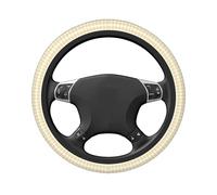 Coprivolante elasticizzato universale per auto, 38 cm, antiscivolo, traspirante, per SUV e camion, colore: giallo pastello e crema