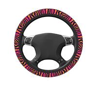 Coprivolante elasticizzato universale per auto con linee zebrate al neon, 38 cm, antiscivolo, traspirante, per SUV e camion