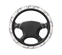 Coprivolante elasticizzato universale per auto con marmo beige chiaro, sottile, 38 cm, antiscivolo, traspirante, per SUV e camion