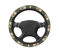 Coprivolante elasticizzato universale per auto con peonie bianche e acquerelli, 38 cm, antiscivolo, traspirante, per SUV e camion