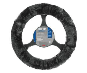 COPRIVOLANTE ELASTICIZZATO UNIVERSALE PER AUTO IN VERA PELLICCIA Ø 36-42cm LAMPA