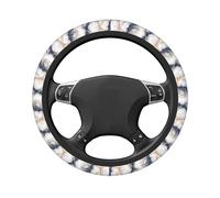 Coprivolante elasticizzato universale per auto, motivo marmo bianco, blu navy, oro rosa, 38 cm, antiscivolo, traspirante, per SUV e camion