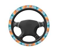 Coprivolante elasticizzato universale per auto, motivo marmorizzato pastello, verde menta, 38 cm, antiscivolo, traspirante, per SUV e camion