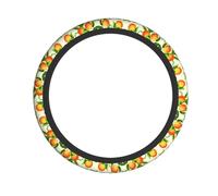 Coprivolante elastico con stampa di fiori gialli e frutti arancioni, antiscivolo, resistente, adatto per la maggior parte delle auto