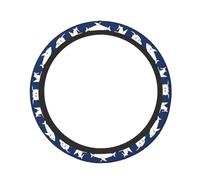 Coprivolante elastico con stampa di vari motivi di pesci di mare per auto da donna e uomo, universale da 15 pollici, caldo d'inverno e fresco d'estate