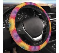 Coprivolante elastico per auto, universale, 38 cm, protezione per volante auto, arcobaleno, accessorio per interni auto, per uomini e donne