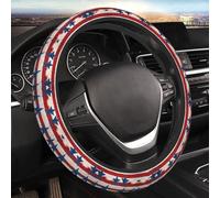Coprivolante elastico per auto, universale, 38 cm, protezione per volante auto, colore rosso e bianco, a strisce, copertura protettiva per interni auto, accessori per interni auto, per uomini e donne