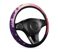 Coprivolante elastico universale da 38 cm per auto, colore viola, tramonto sull'acqua, adatto per SUV, furgoni, auto, camion