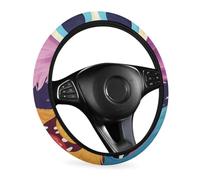 Coprivolante elastico universale da 38 cm per auto con mostri colorati in stile cartone animato, adatto per SUV, furgoni, auto, camion