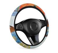 Coprivolante elastico universale da 38 cm per auto, motivo: bassotto, pittura tropicale, per SUV, furgoni, auto, camion