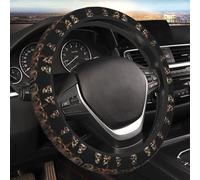 Coprivolante elastico universale per auto, 38 cm, copertura protettiva per volante con tre teschi d'amore, copertura protettiva per interni auto, accessori per interni auto, per uomini e donne