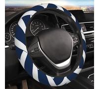 Coprivolante elastico universale per auto, 38 cm, protezione per volante con linea blu e bianca, accessorio per interni auto, per uomini e donne