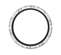 Coprivolante elegante in bianco e nero con citazione "Sei davvero carina" per donna, accessori universali per auto da 15 pollici, coprivolante in poliestere antiscivolo e resistente