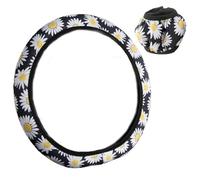 Coprivolante floreale 15'' Coprivolante antiscivolo per auto Traspirante ＆ Assorbimento del sudore Decorazioni per auto carin