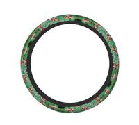 Coprivolante HD giapponese con stampa di carpa rossa, protezione elastica per volante, adatto per la maggior parte dei modelli di auto.