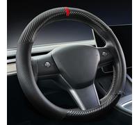 Coprivolante in fibra di carbonio e pelle per volante auto per Tesla Model 3 /