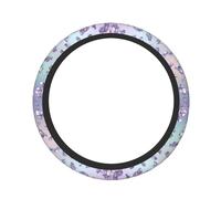 Coprivolante in neoprene con stampa leopardata glitterata a forma di sirena 15" per la maggior parte delle auto progettato ergonomicamente per una guida sicura e confortevole