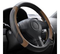 Coprivolante in pelle artificiale elasticizzato per auto da 38 cm, accessorio interno per auto, camion, SUV, furgoni, per tutte le stagioni, protezione per presa comoda (caffè)