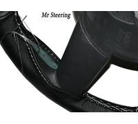 Coprivolante In Pelle Italiana Nera Per Ford Ranger 1 99-03 Con Cuciture Bianche