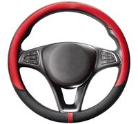 Coprivolante in Pelle Microfibra 37-38cm, Antiscivolo, Universale Rosso Nero