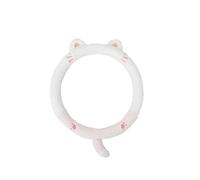 Coprivolante in pelle microfibra Coprivolante autunnale e invernale in peluche, caldo, antigelo, antiscivolo, per auto, con set di graziosi accessori per auto, orecchie da coniglio(Black)