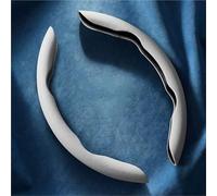 Coprivolante in pelle microfibra Coprivolante per auto tipo D Copri maniglia ultra sottile per tutte le stagioni perforato antiscivolo che assorbe il sudore(White)