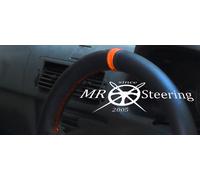 Coprivolante In Pelle Nera Per MERCEDES SLK R170 96-04 + Cinghia Arancione