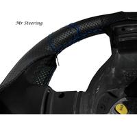 Coprivolante In Pelle Perforata Blu Con Cuciture Per Lotus Ford Cortina MK2