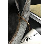 Coprivolante In Pelle Perforata Grigia Marrone Doppio St Per 83+ VW GOLF MK2