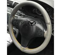 Coprivolante In Pelle Perforata Grigia Per Peugeot 206 Giallo Doppia Cucitura